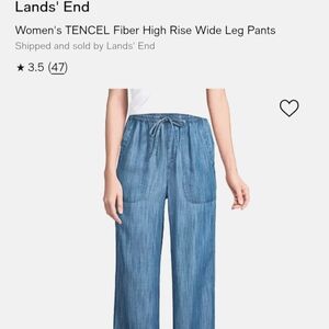 Lands' End Tencel Blue Wide Leg Pants
